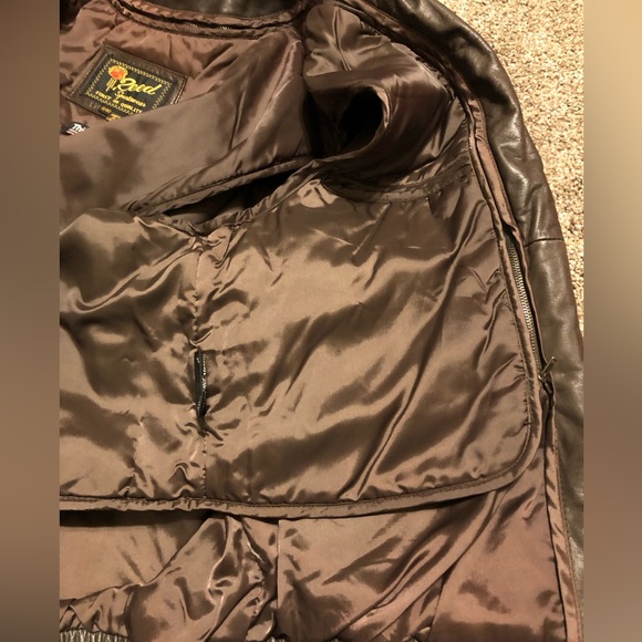 VTG REED Brown LEATHER BOMBER JACKET ZIP OUT Thinsulate LINER MEN'S 40R EUC! - Picture 8 of 12